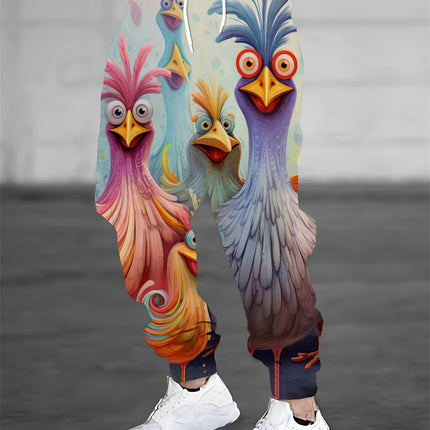 2025 New Men's Building Block Print Casual Pants Hip-Hop Street Style Drawstring Sweatpants Outdoor Fashion Men Drawstring Pants