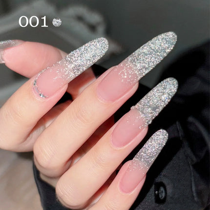 Super Sparkling Silver Nail Gel DIY Reflective Crushed Diamond Bounce Nail Gel Internet Famous Popular for Salon Special Use