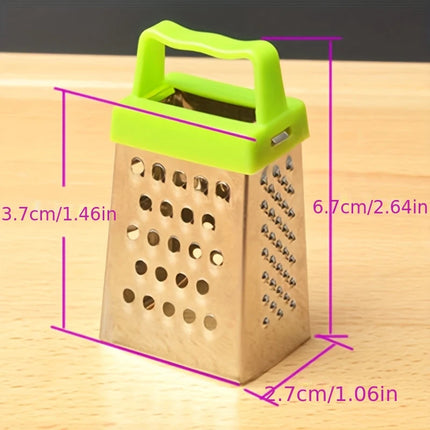 Mini Four-Sided Stainless Steel Grater, Small Household Cheese Grater, Multifunctional Ginger, Garlic, and Chocolate Grater, Kitchen Gadget