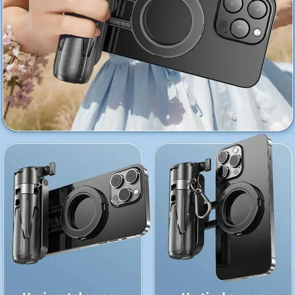 4-in-1 Magnetic Selfie Stick Tripod-Extendable Phone Stand with Detachable Wireless Remote,for Photography,Live Streaming,Travel