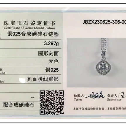 Classic 4 Prong Moissanite Pendant for Couple Men Women Wedding Jewelry Necklace D Color Lab Diamond Luxury Fine Jewelry