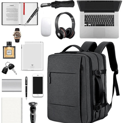 Classic Travel Backpack Men Business Backpack School Expandable USB Bag Large Capacity Laptop Waterproof Fashion Backpack