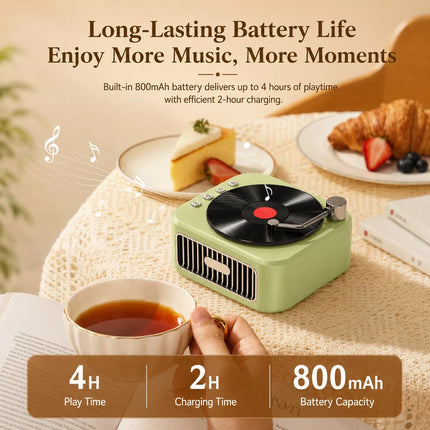 Hichomeow Mini Retro Bluetooth Speaker 5.3, Vintage FM Radio, TF Card USB AUX, Compact Speaker for Home Desk Gift