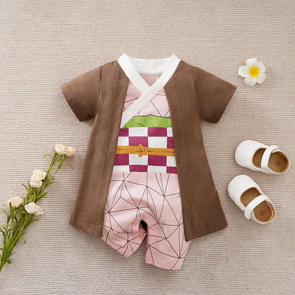 Toddler Anime Cosplay Dragon DBZ Costume Baby Boy Girl Romper Kid Demon Slayer Baby Clothes Newborn Onesie Jumpsuit 0-18 Months