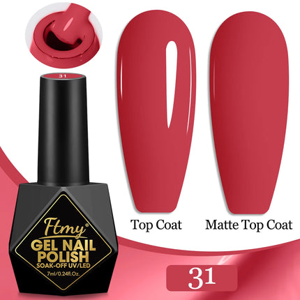 7ml Color Gel Polish Set Popular Series Nail Polish Smooth Texture Colorful Manicure UV LED Soak Off Nail Art Semi Permanent Shi
