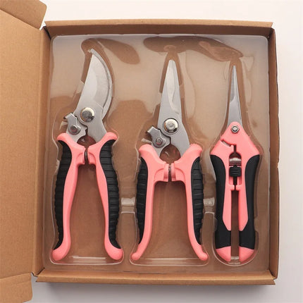 Stainless Steel Garden Scissors Set Gardening Shears Set Fruit Grape Thinning Pruning Shears Straight Gardening Flower Scissors