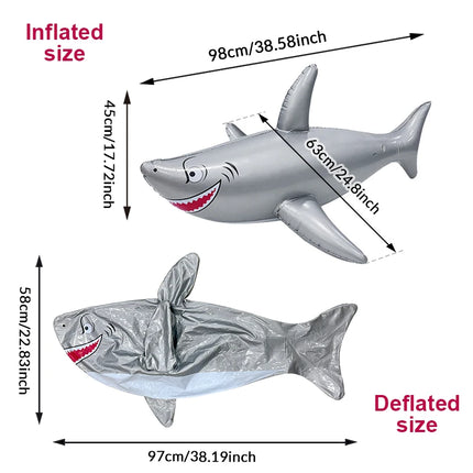 1 Pcs Large Inflatable Shark for Outdoor Beach Pool Party Decorations, Party Gifts, and Birthday Presents