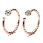 White CZ-Rose Gold / 0.8x10mm
