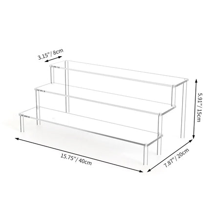 1pcs Multi-Layer Acrylic Display Stand Cake Display Rack High Transparent Trapezoidal Storage Shelf Perfect for Dessert Cupcake