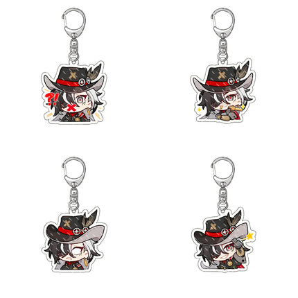 Honkai: Star Rail Anime Figure Acrylic Keychain Dan Heng Feixiao Firefly Model Plate 4pc/set Keyring Game Fans Gift