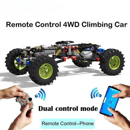 MOC 4WD RC Car Chassis Kit Drive Climbing Car Off-Road with Suspension 8CH APP Remote Control 8882 Technical part For legoeds