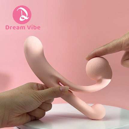 Snail Dildo Vibrator Adjustable Clit Fit Penetration G-Spot Dual Motors Pleasure Women Sex Toy Double Stimulation Toy Love 18+