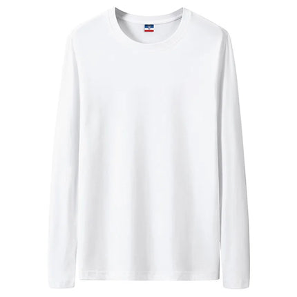 Fast Delivery T-Shirts Men Long Sleeves Tee Tops Male Autumn Plain Cotton T-shirts Plus Size 4XL 5XL Undershirts Man Clothing