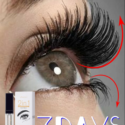 2 in 1 Fast Eyelash Eyebrows Growth Serum 7 Days Natural Eyelash Enhancer Longer Fuller Thicker Curling Lengthening Lash Makeup