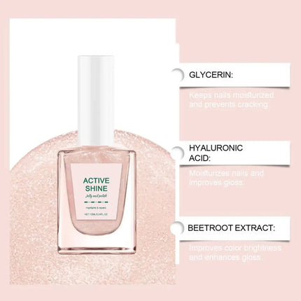 10ml Jelly gel polish Ultra-Shiny 2 in 1 Nude Gel Polish Jelly Amber Gel Nail Polish for Girls Women Quick Dry Nail Strengthener