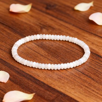 Natural Stone White Jade Abacus Bead Bracelet 4*2mm String for Positive Energy Healing Reiki Protection Good Luck Charm Jewelry