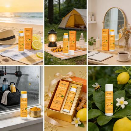 Hoygi Turmeric and Lemon Lip Balm Lip Brightening for Dark Lips Care Dry Lips Treatment Dead Skin Remover Moisturizing Lip Balm