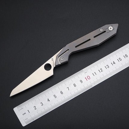 Titanium handle folding knife, high hardness M398 steel blade pocket knife, lightweight knife