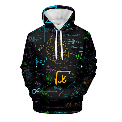 Science Formula Math Pattern Hoodie For Men Funny 3D Printed Long Sleeves Autumn Casual Pullover Tops Hoodies Loose Sweatshirts