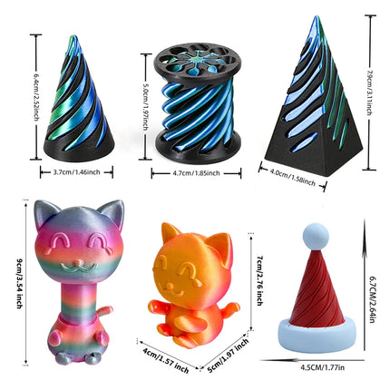 3D Printed Spiral Cone Fidgeting Toy Rotating Animal Pyramid Passthrough Sculpture Antistress Anxiety Relieving Game Adults Toys