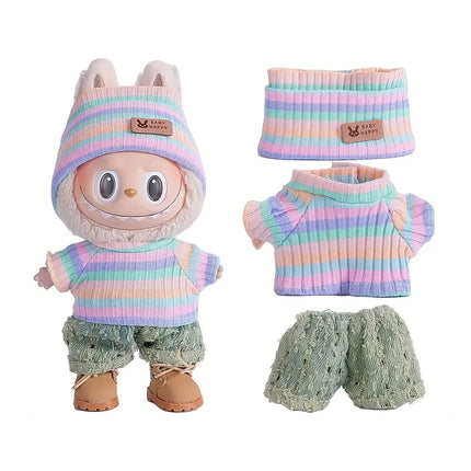 For Labubu accessories Sitting Party Series Classic Dress Grid For Labubu outfit Kid Gift Labubu clothing labubu clothes
