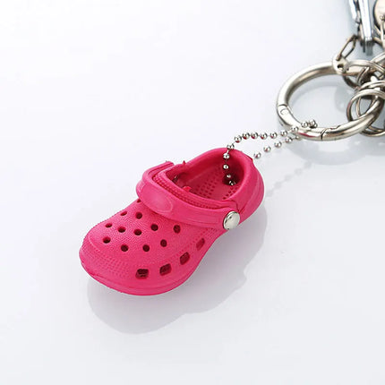 3D New Mini Shoes Shape Keychain PVC Shoe Charms For Clogs Accessories Women Beach Bag Sandals Buckle Pin DIY Jewelry Decoration