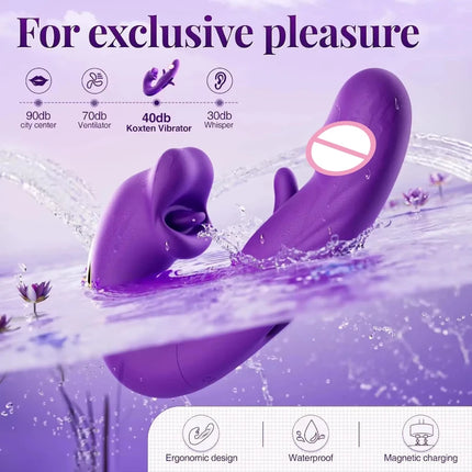 3 in 1 Tongue Licking Finger Flapping G Spot Dildo Vibrator Sex Toys for Women Clitoral Stimulation Massager Adults Masturbator