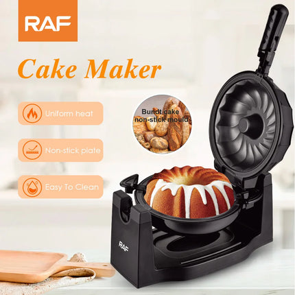 Multifunctional Flip Bread Machine, Home Donut Cake Maker, Automatic Breakfast Toaster for Baking