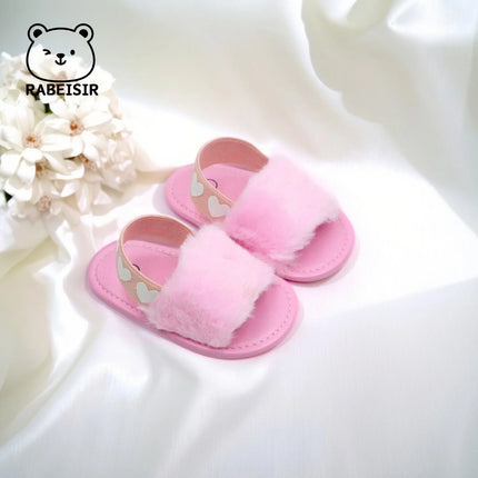Baby girl winter breathable front shoes cute plush toddler shoes baby shoes