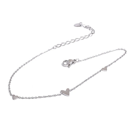 Yhpup Rust Proof Stainless Steel Heart Chain Anklet Gold Silver Color 18K PVD Plated Summer Fashion Jewelry for Women