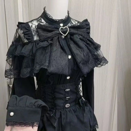 Elegant Gothic Kawaii Women Sweet Tops Vintage Y2K Tees Retro Clothing Punk Subculture T Shirts Japanese Fashion 2025 Summer