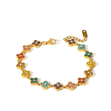 18K Gold Plated Stainless Steel Jewelry Set with Delicate Cubic Zirconia - Luxury Fashion Bracelet And Necklace Combo for Party