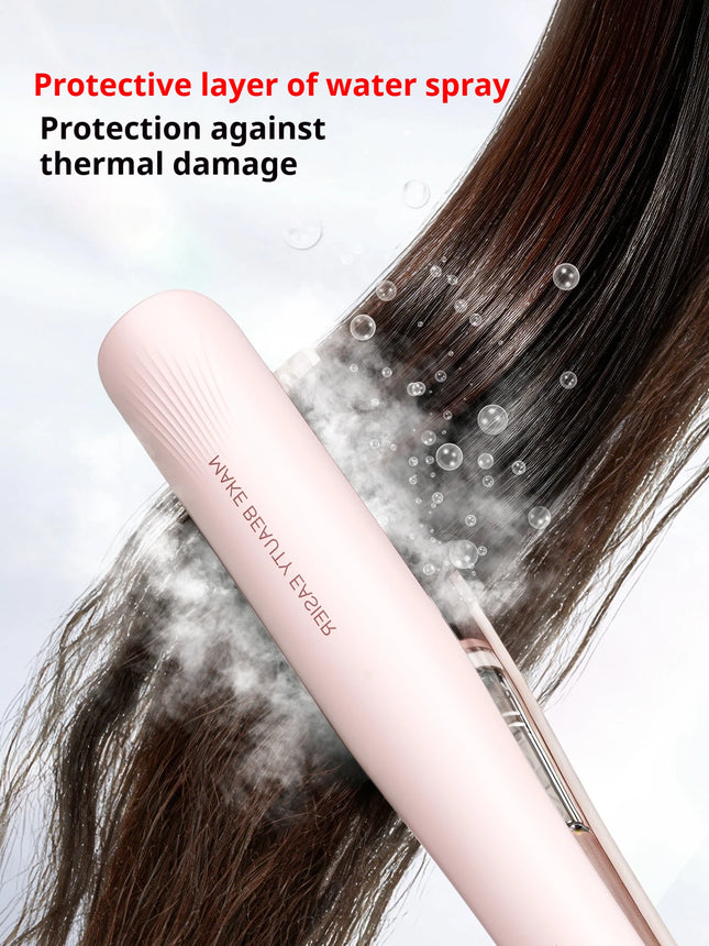 Steam Hair Straightener, Steam Session, Steam Reduces Damage, Nourishes Hair & Expedites Straightening, Flat Iron with Press Smooth