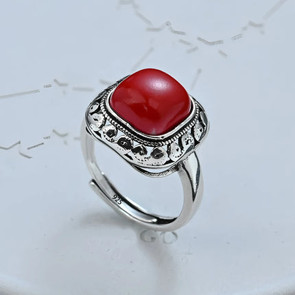 PANJBJ 925 Sterling Silver Four-pointed Star Shining Zircon Ring High-end Personalized Opening Adjustable Jewelry