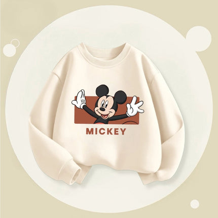 Fashion Simple Kids Long Sleeved Tops Baby Boy's Sweatshirts Printed Mickey Hoodie O-neck Pullover Casual Children's Clothes Top