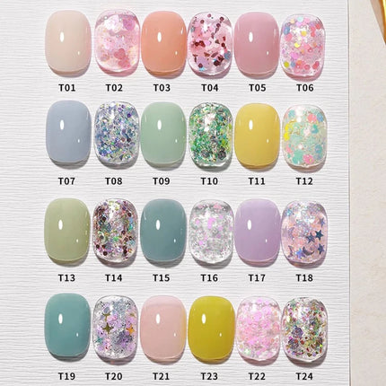 Pretty Colorful Glitter Nail Polish Reflective Candy Color Nail Varnish Semi Permanent UV Polish Nails Art Manicure Jelly Glue