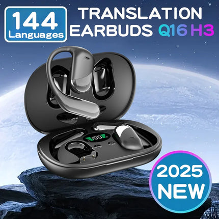 3-in-1 AI Translator Earbuds 144 Languages Noise Cancelling Bluetooth 5.4 Headset Instant Translator Smart Voice Real Time