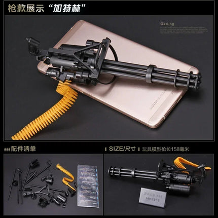 1/6 4D Gun AK47 MG42 MSR Barrett Sniper Rifle Gatling Soldier Weapon Assembly Plastic Model Kit Military Building Block Toy