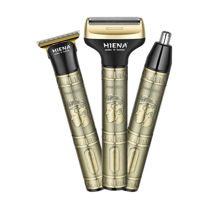HIENA 3 In 1 Hair Clipper Portable Cordless Hair Beard Shavers For Men Electric Nose Hair Beard Shaving Razor Set Hair Cutters