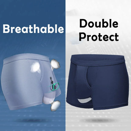 Man Breathable Underwear Penis Pouch Open Hole Boxer Sexy Comfortable Soft Underpants Lingerie Prolong Sex Time Improve Briefs