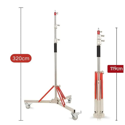 290cm Stainless Steel Tripod Metal Light Stand l Air Pressure Bearing 15kg For Ring Light Live Youtube and Photography Softbox