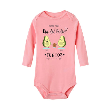 Our First Father's Day Together Infant Bodysuit Long Sleeve Crew Neck Romper Caaual Girl Boy Jumpsuit Fathers Day Best Gifts