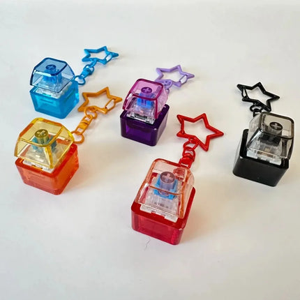 New Stress Anxiety Relief Keyboard Keychain Four Finger Button for Office Home Adults Kid Decompression Clicker Hot Gadget Gifts