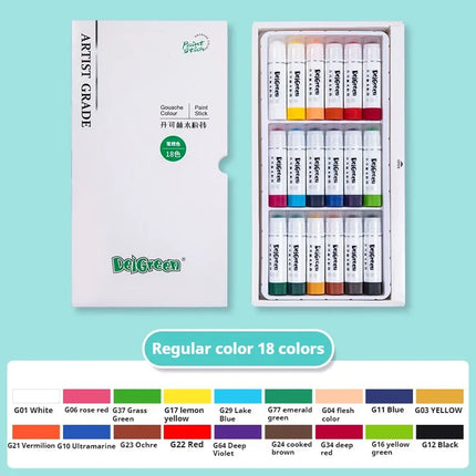 DELGREEN ARTIST GRADE Soft Solid Gouache Paint Sticks/Pastels/Crayons 6/12/18/24 Colors Graffiti Drawing Safe Non-toxic Pastels