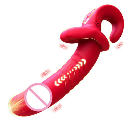 Mouth Thrusting Dildo Vibrator 10 Vibrating Modes  G-Spot Clitoris Stimulator Female Fast Orgasm Sex Toys for Couple Pleasure