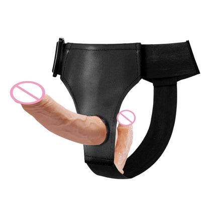 Strap On Realistic Double Dildo Pants For Lesbian Woman Men Couples Dildo Panties For Gay Flesh Purple Dildo Adults Sex Toys18+