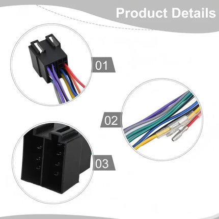 16 Pin Car Stereo Radio ISO Cable Adapter For VW ISO Female To ISO Male Plug Connector Wiring Harness Automobile Accessories