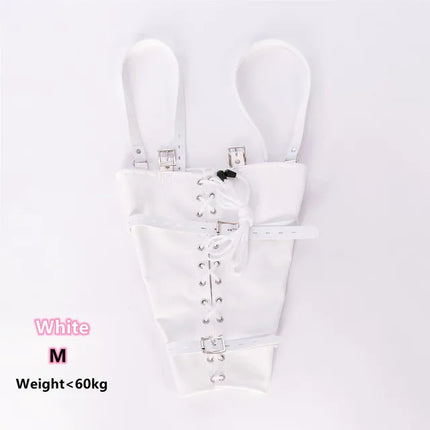 BDSM Bondage Arm Binder,Behind Back Straight Jacket,Leather Armbinder Restraint SM Toy,Slave Lockable Glove With Shoulder Straps