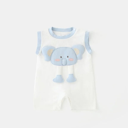 summer baby romper boy girl sleeveless cartoon pattern bodysuit for 6-18 Months