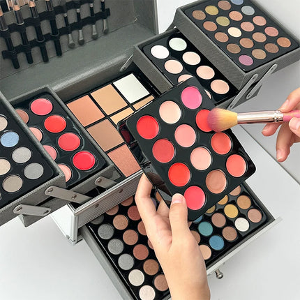 132 Color Makeup Gift Kit Full Set Box Face Powder Eyeshadow Palette Lipstick Concealer,Eyebrow Blush All In One Makeup Gift Set